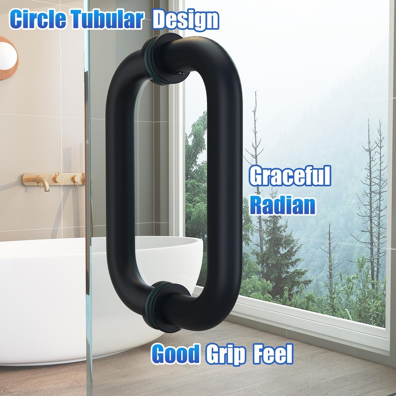 Bathlink 6" Shower Door Handle, Back to Back Tubular Handle