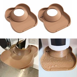 Silicone Faucet Mat for Kitchen Tap Compact Sink Splash Guard Protectors Behind Draining,Brown 2PCS