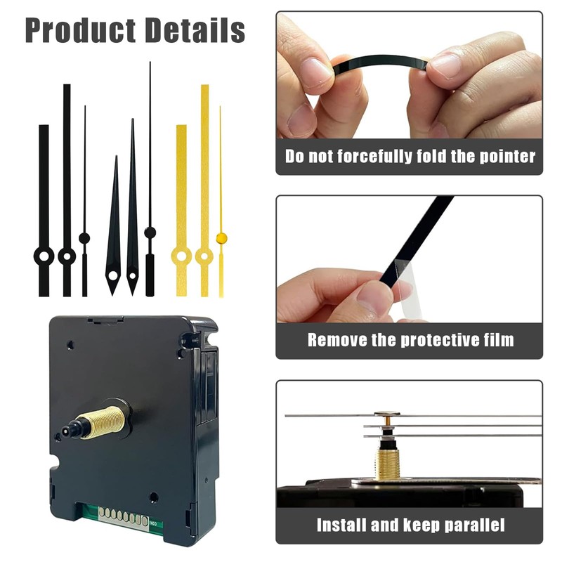 YdseozODCF Radio-Controlled Clock Movement Set with 4 Pairs of Hands,