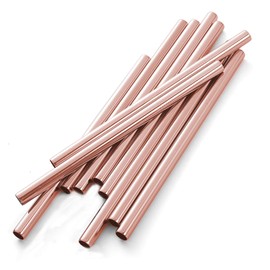 Sunwinc 100Pack Reusable Boba Straws&Jumbo Smoothie Straws-0.5" Wide. Stainless Steel 18/10 Extra Wide Reusable Metal Straws,Fat Boba Straws for Bubble Tea,Milkshakes,Jumbo Drinks (Rose gold-100Pack)