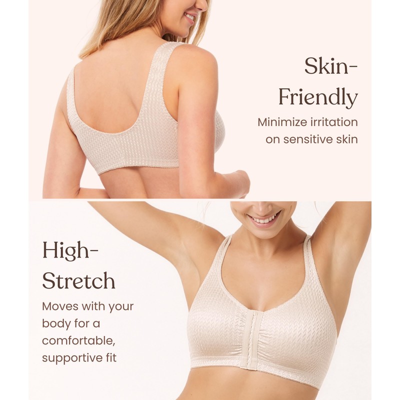 Carole Martin Full-Freedom Comfort Front Closure Bra for Women, Wireless