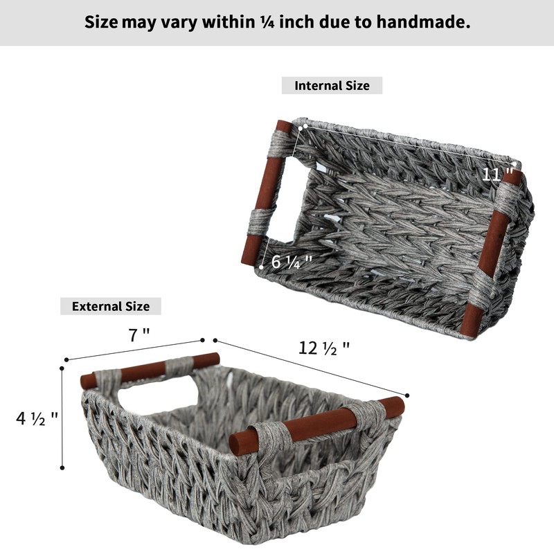 GRANNY SAYS Wicker Storage Baskets for Shelves, Pack of 2