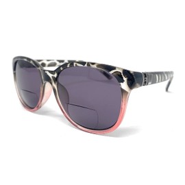 Incredible Bargains The Paris Bifocal Reading Sunglasses Round Butterfly Sun Readers for Women + 1.75 Pink Tortoise with Smoke