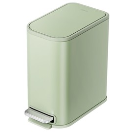 Cesun Small Bathroom Trash Can with Lid Soft Close, Step Pedal, 5 Liter / 1.3 Gallon Stainless Steel Garbage Can with Removable Inner Bucket, Waste Basket for Bathroom, Bedroom (Green)