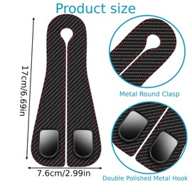 2PCS Car Seat Back Storage Hook, Seat Back Double Hook, Full Leather Car Headrest Purse Hooks Hang Cups, Umbrellas, Key Chains, Bendable Headrest Purse Bag Hooks for Car Many Other Models