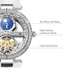 RORIOS Women Watches Mechanical Watch Leather Band Automatic Self-Winding Wristwatch