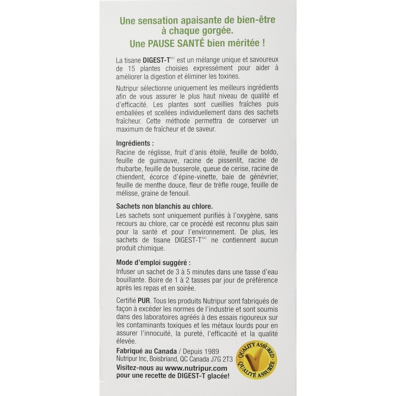 Nutripur Digest-T Herbal Tea, 20 tea bags