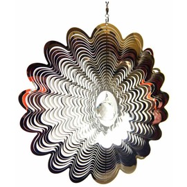 Hanging Stainless Steel Garden Wind Spinner Sun Catcher Crystal - Large Flower