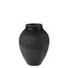 Knabstrup Black Fluted Vase Height 12.5cm