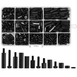 600PCS M3 Male Female Nylon Hex Spacer Standoffs Screws Nuts, Motherboard Standoffs and Screws Assortment Kit, Threaded Pillar for Circuit Board PCB Motherboard (Black)