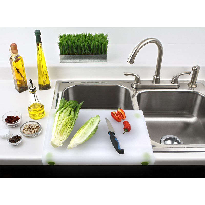 Dexas 431-22-383 Kitchen Workboard/Cutting Board, 12.5 by 17", Natural/Green