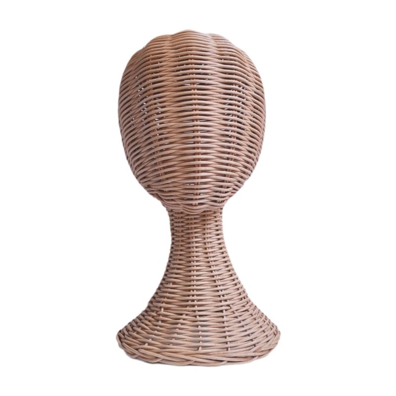 Harilla Mannequin-Kopfständer, Perückenständer, professioneller modischer Rattan-Perückenständer, Modell-Hutständer,