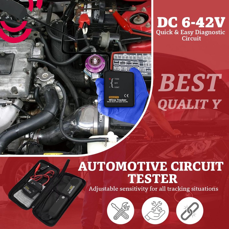 Automotive Circuit Tracer & Wire Tracker 6-42V DC Wire Short