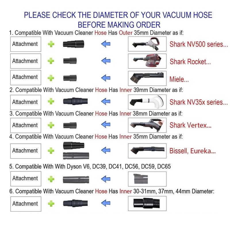 Household Cleaning Kit Attachments Vacuum Cleaner Accessories Universal Vacuum Hose