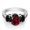 Gem Stone King 925 Sterling Silver Red Rhodolite Garnet and