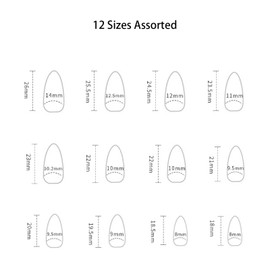 24pcs Short Almond False Nails Green Stick on Nails Leaves Design Press on Nails Removable Glue-on Nails Fake Nails Women Girls Nail Art Accessories