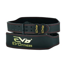 EVO Fitness 4" Pure Leather Gym Belts Weightlifting Straps Back Support Wraps Bodybuilding (Small)