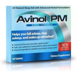 Avinol PM Extra Strength -Melatonina 5 mg Fórmula Natural con Hierbas para Domir
