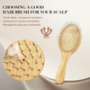 GAVIVOL Bamboo Hair Brush with Metal Bristles, Anti-Static & Detangling
