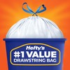 Hefty Strong White 13 Gallon Trash Bags with Drawstrings, Unscented
