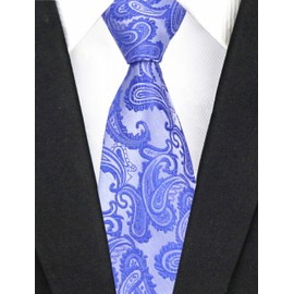 Corbatas de cachemira para hombre, diseño de lujo, para boda, formal, corbatas, Azul (Cobalt Blue), Talla única