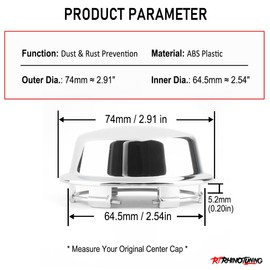RhinoTuning 4PCS 74mm Wheel Center Caps Compatible with Enkei RSV Wheels,OD: 2.91"(74 mm) ID: 2.54"(64.5 mm) for Wheel Rim Replacement Part Car Wheel Center Hub Caps