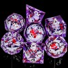 ORIFANTOU Plum Blossom DND Dice Purple Liquid Core Dice Set