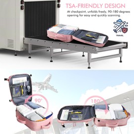 Beraliy Large Travel Backpack for Women, Personal Item Bag Airline Approved, Carry On Luggage, 17.3 inch Laptop Backpack, Waterproof Backpack,Hiking Backpack, Pink