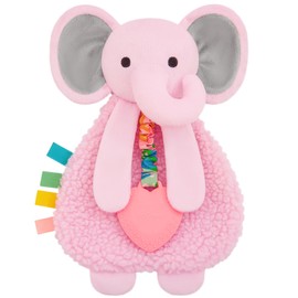 Pro Goleem Pink Elephant Loveys for Babies Girl and Boy, Baby Lovey with Teether, Baby Toys 0 3 6 9 12 Months, Safety Teething Toys for Babies Infant Newborn and Toddler