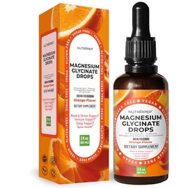 NutraPep Liquid Magnesium Glycinate Drops Supplement - 500mg Cortisol Complex with L-Theanine Ashwagandha Vitamin B6 Chamomile - Wellness Sleep Stress