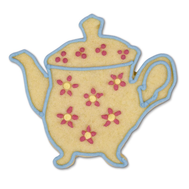 Staedter Teapot or Coffee Pot Embossing Cookie Cutter, Silver, 8