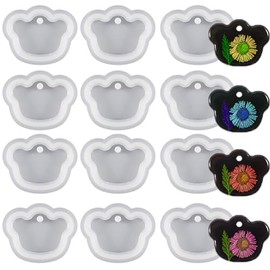 15 PCS Crown Shaped Jewelry Casting Molds, TuNan Silicone Pendant Keychain Resin Molds with Hanging Hole, Jewelry Making DIY Craft Tools - 50mm x 40mm