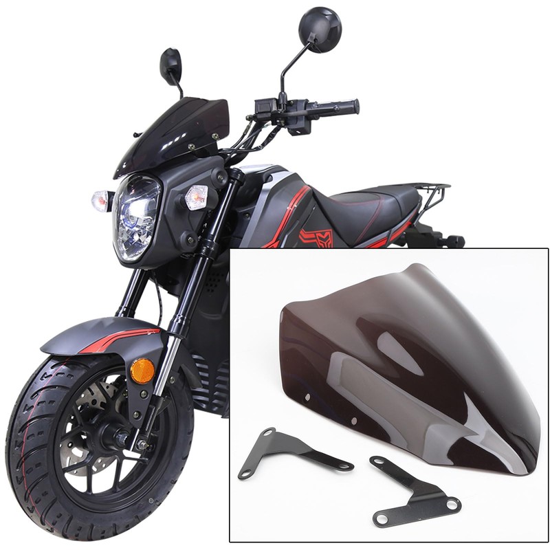 Mokuo Dark Brown Nearly Black Motorcycle Windshield Fit for Honda