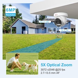 Anpviz 6MP PoE PTZ Camera Outdoor, 5X Optical Zoom 2.7~13.5mm Lens, Pan Tilt Zoom IP Security Camera with Human Vehicle Detection, Spotlight&Sound Alarm, SD Card Slot, IP66, NDAA Compliant (U Series)