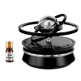 Car Aromatherapy Solar Energy Suspended Crystal Ball Rotating Car Aroma Diffuser for Ornaments Gifts Black