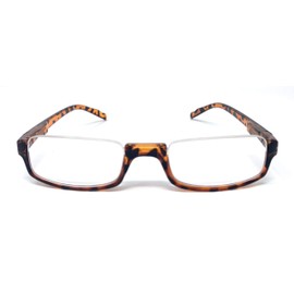 The Modesto Semi-Rimless Half Reader Half Moon Reading Glasses for Men and Women, 2.25 Brown Tortoise