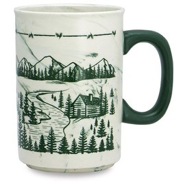 Cape Shore 18oz Heavy Stoneware Sema Pottery Mug, Multiple Styles Available (Mountain Scene)