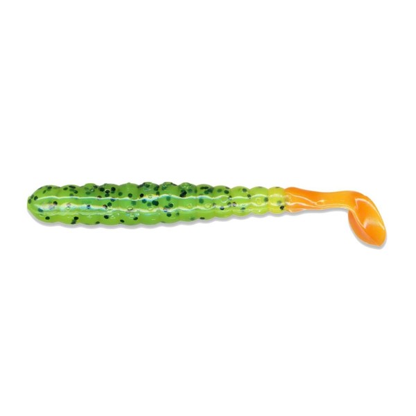 Slider Bass Grub 3" 10ct Chartreuse/Orange Tail