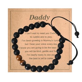 New Dad Bracelet for Men - First Time Daddy Gifts from Wife, Pregnancy Announcement for Husband, Father to Be Birthday Present - Beaded Bracelets