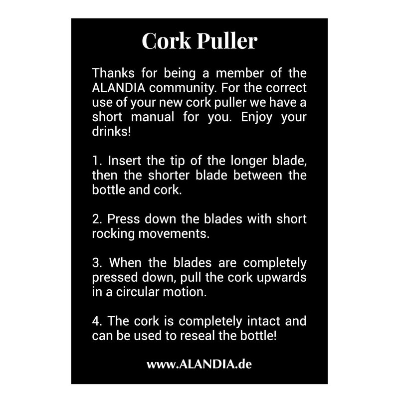 ALANDIA Corkscrew Limited Edition Black with Stainless Steel Blades Corkscrew