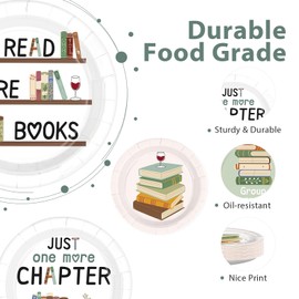 60 Pcs Book Club Decorations Group Therapy Paper Plates