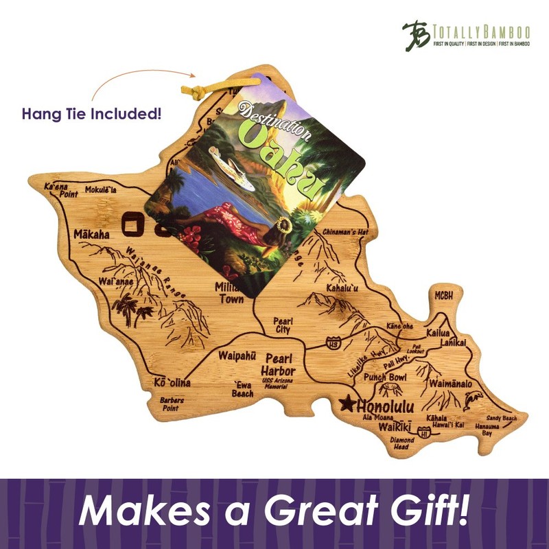 Totally Bamboo Oahu Island Destination Bamboo Serving and Cutting Board