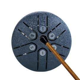 Steel Drums 3 inch 6 Tone Pocket Drums Mini Steel Tongue Drum Yoga Meditation Handpan Drum Musical Instrument for Beginners