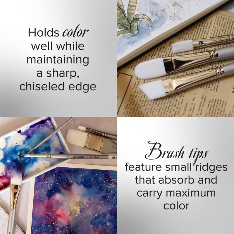 Silver Brush Limited Silverwhite Angle Watercolour Paintbrush, Size 3/8 in