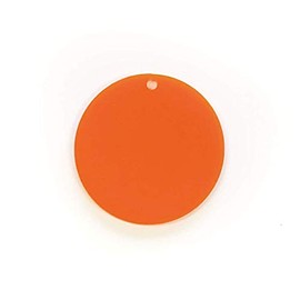 Set of 25 Units - Acrylic Disc - for Keychains or Jewelry 1/8" Thick Circle Blank Craft Plastic- Round Shape- with Polished Edges - Optional Key Ring (Orange Solid, 1 inch)