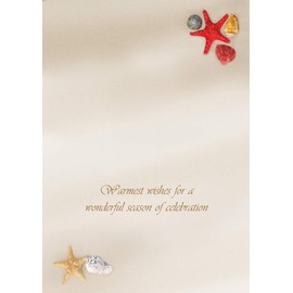 Performing Arts Glitter Embellished, Full Color Inside Design Starfish Holidays Stationery Paper, 66171-14