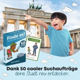 GLÜCKSWOLKE - Finde es I Die Stadt neu entdecken I Schatzsuche - Spiele für Kinder ab 5, 6, 7, 8, 9 Jahre I Reisespiele Stadtspiel I Beschäftigung für Urlaub Reisen I Kinderspiele für Junge & Mädchen