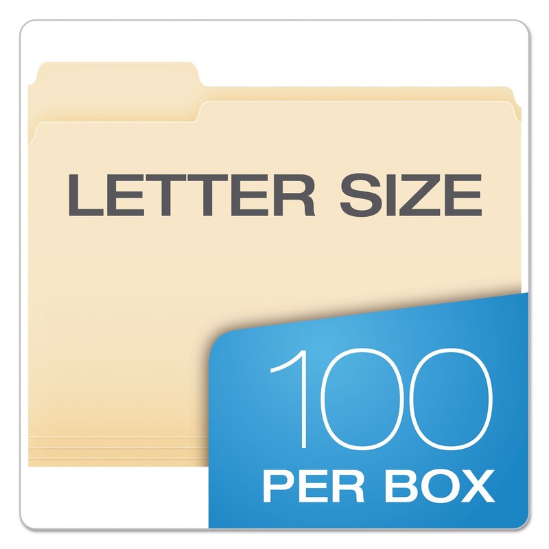 Pendaflex File Folders, Letter Size, Manila, 1/3 Cut, Left Position,