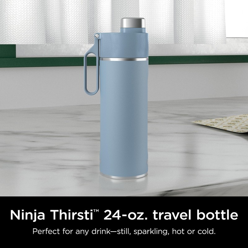 Ninja Thirsti 24oz Travel Bottle for Sparkling Drinks, Fizzier Longer,
