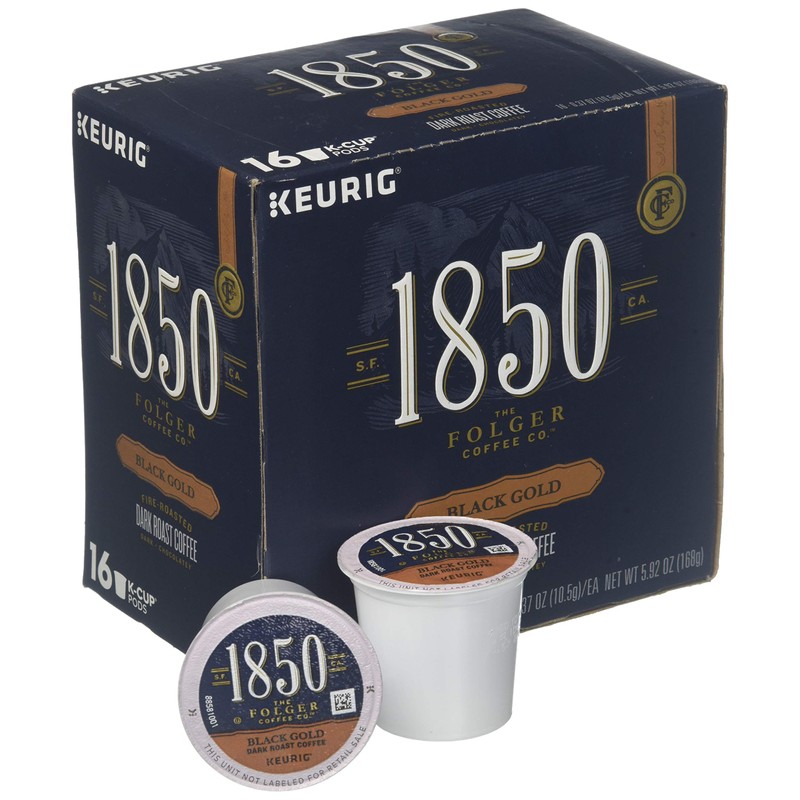 Folgers 1850 Black Gold Keurig K-Cups coffee 16 pods, pack